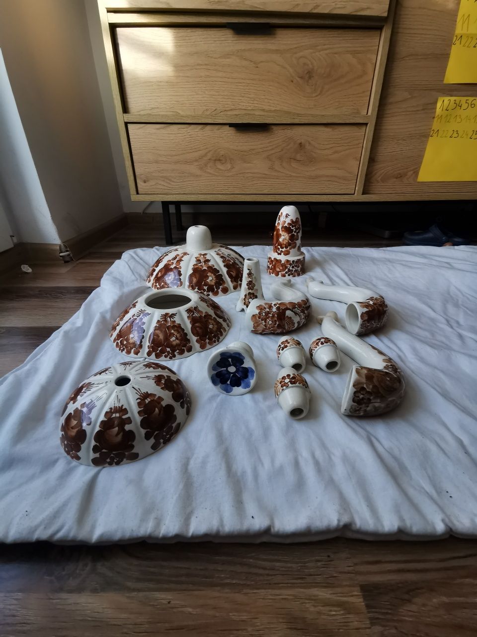 Lampa wisząca fajans folklor Włocławek elementy