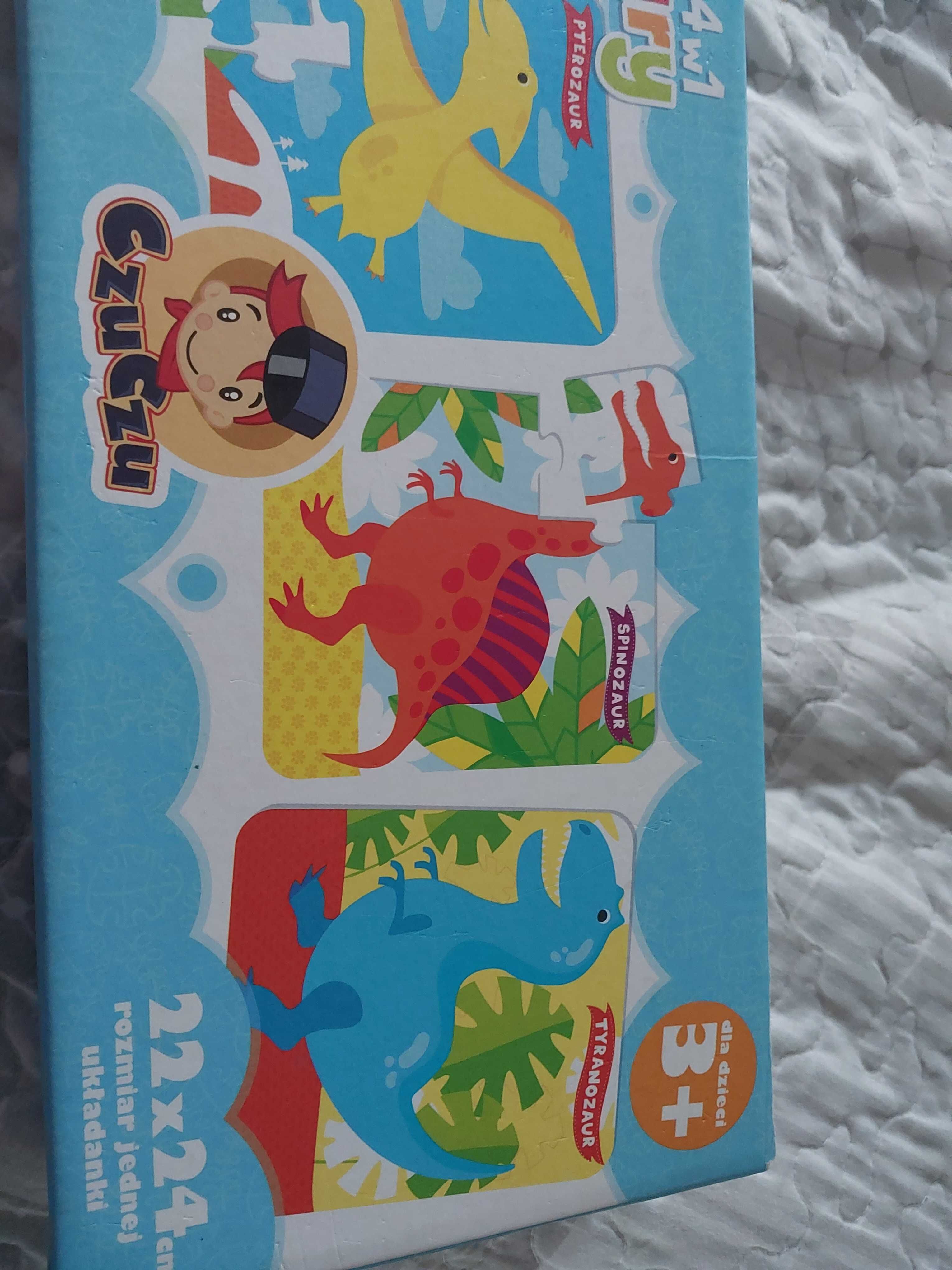 Puzzle 4 w 1 duże dinozaury CzuCzu