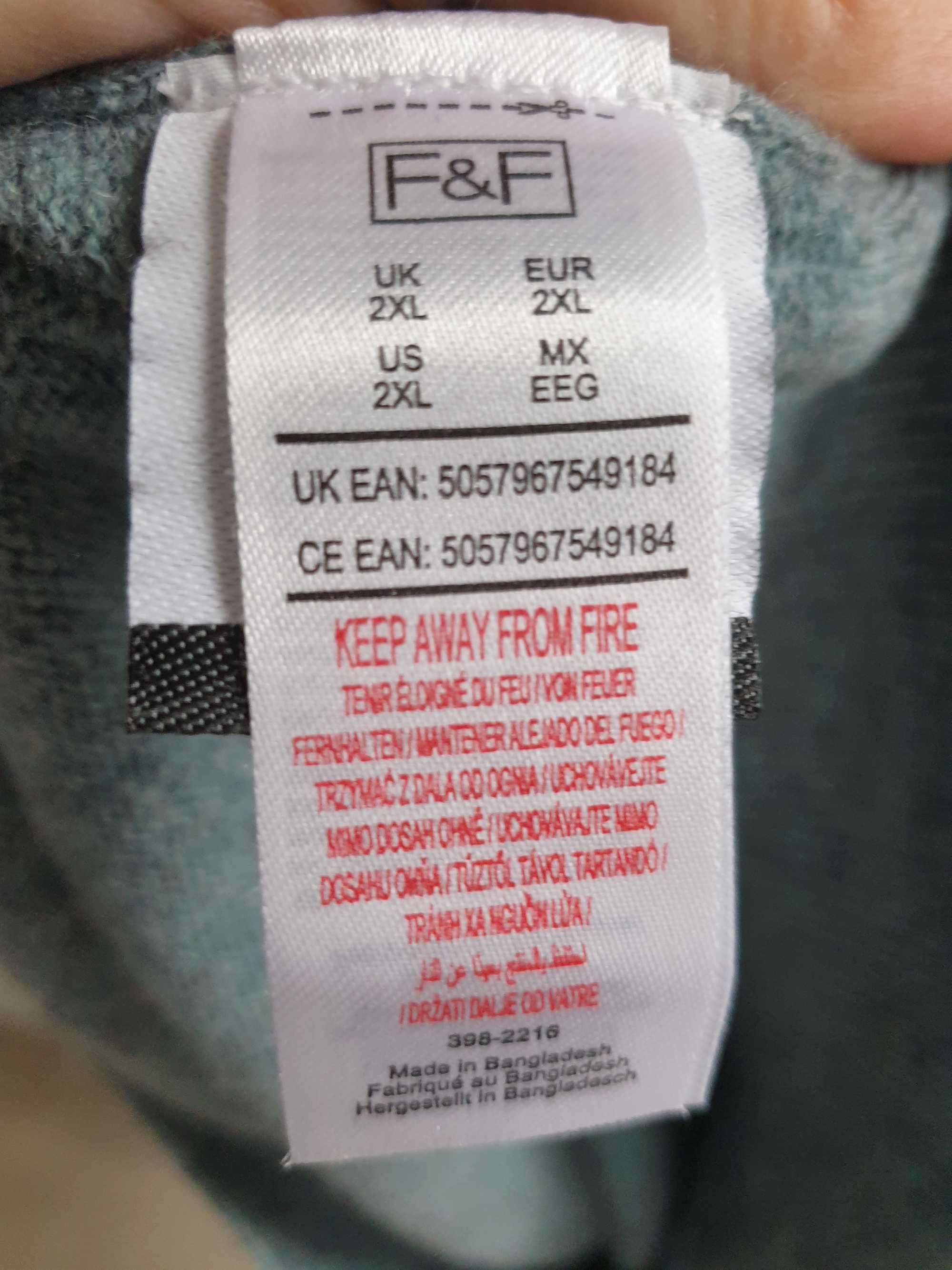 Wełniany sweter męski F&F wełna owcza 2XL