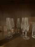 5 copos de champanhe em cristal