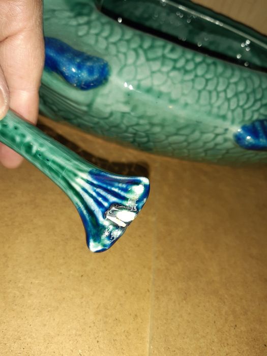 Terrina sopa estilo bordalo*terrina peixe*terrina azul