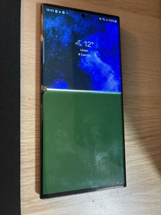 S23 ultra tela partida