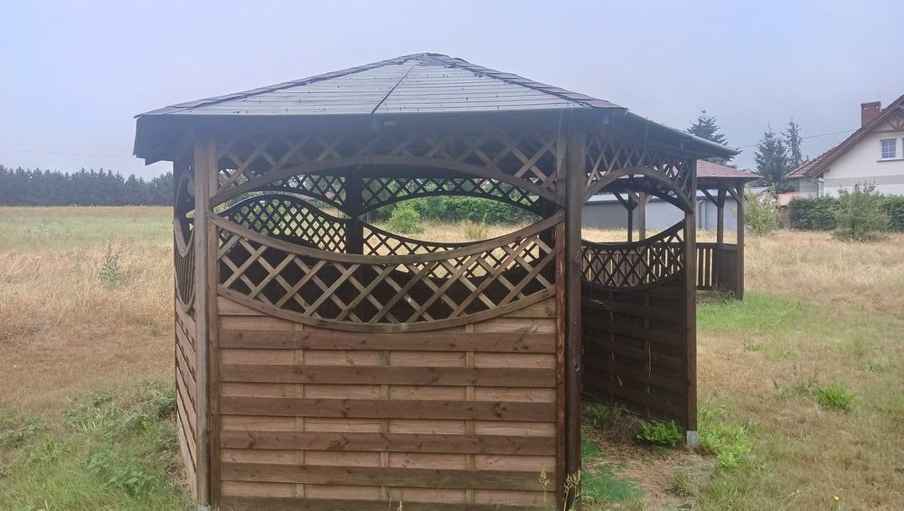 Altana PERGOLA z drewna !! 6 Kątna ALTANKA drewniana z dachem !!