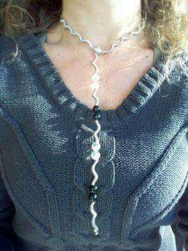 Colar em prata 925,com contraste.