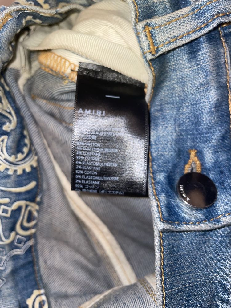 Amiri flocked bandana  jeans