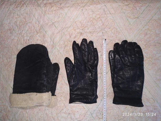 Кожаные перчатки, рукавицы, на меху, офицерские, СССР, летные