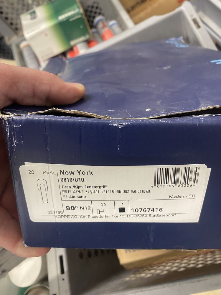 20x New York - Klamka okienna z techniką Secustik