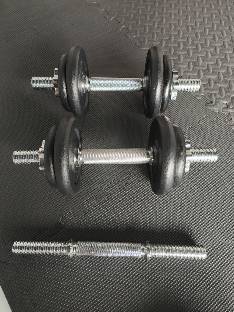 Zestaw hantli 2x10kg + gryf