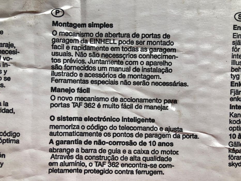 Motor novo para portao garagem Einhell