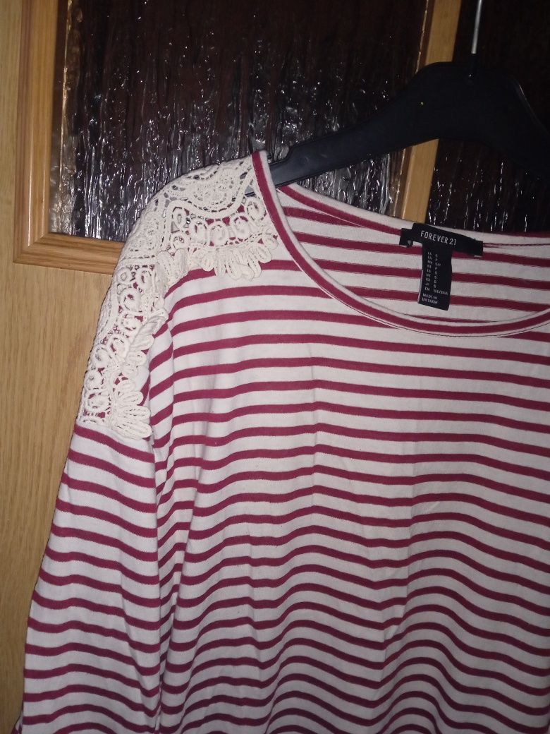 Bluzka Rękaw 3/4 Paski Forever21