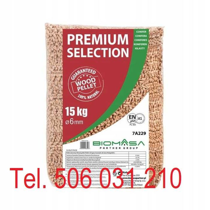 Pellet drzewny 6mm, 15 kg worki Mława, Ciechanów, Działdowo