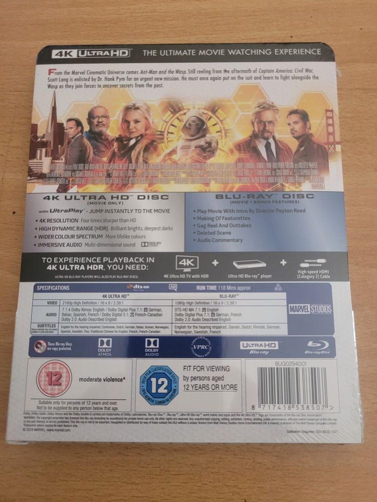 Ant Man and the Wasp bluray 4k Steelbook selado