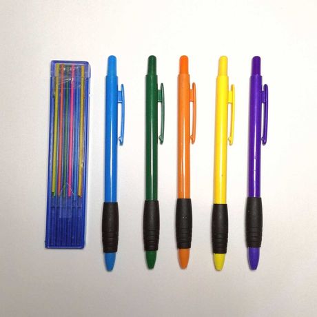 Lápis de cor (mas em lapiseira) + recargas