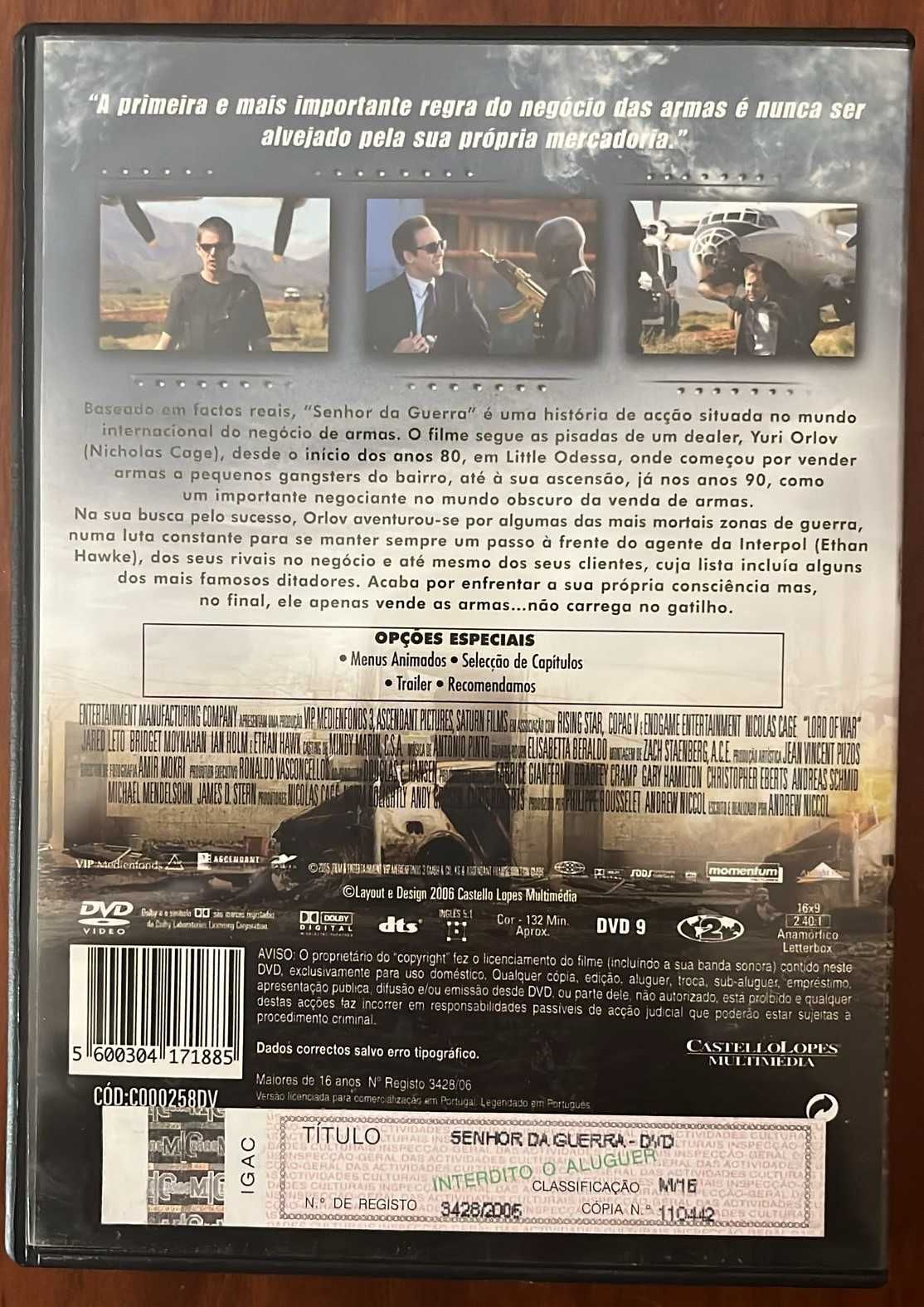 DVD "Senhor da Guerra" com Nicolas Cage