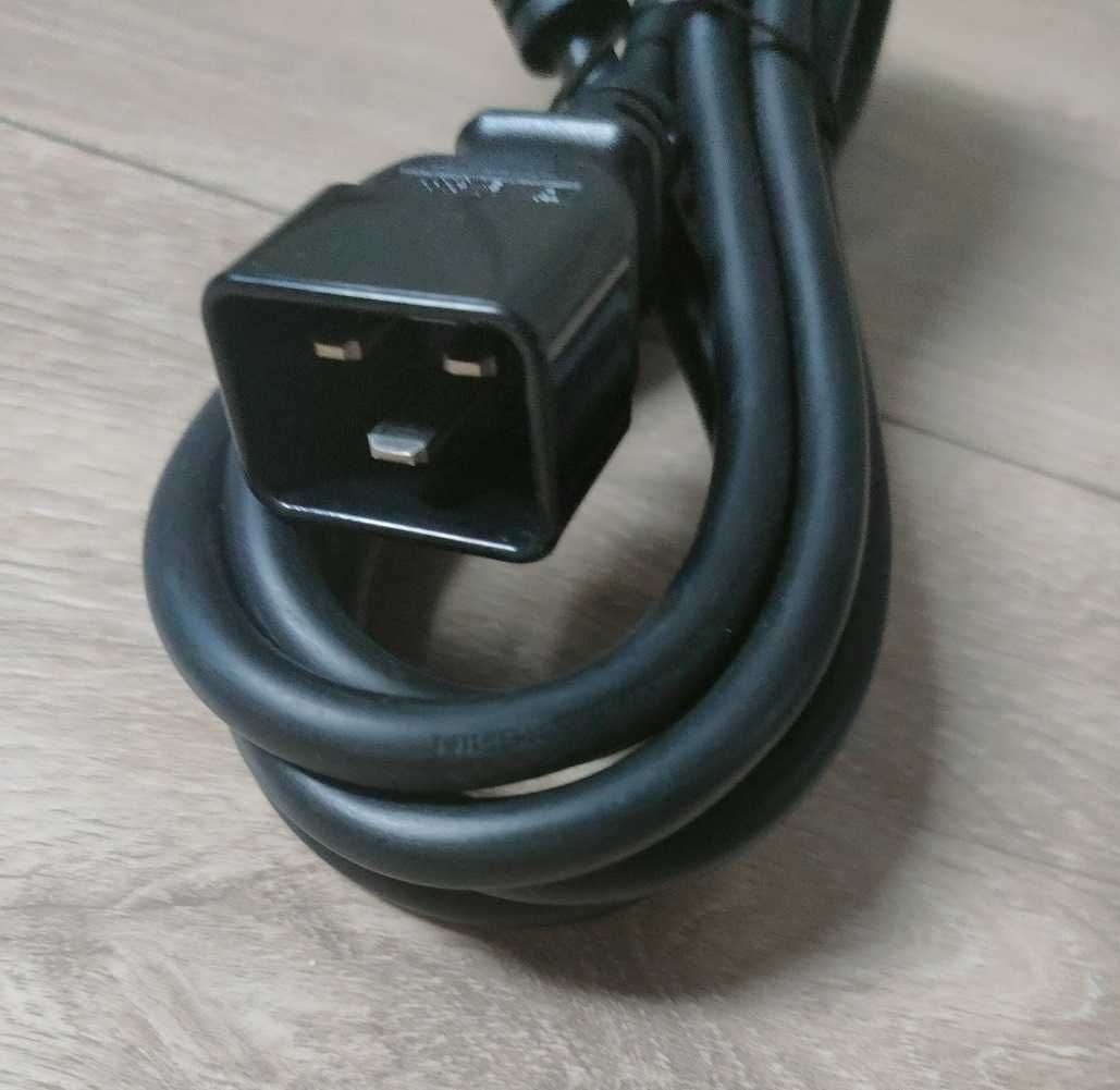 Przedłużacz 230V IEC320 16A C20/ C19 2,5m czarny - NOWY