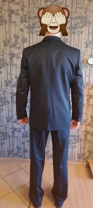 czarny garnitur na wysoką osobę 190cm