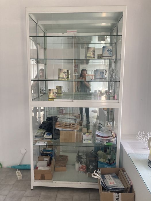 Vitrine Vidro e Aluminio Lacado Branco