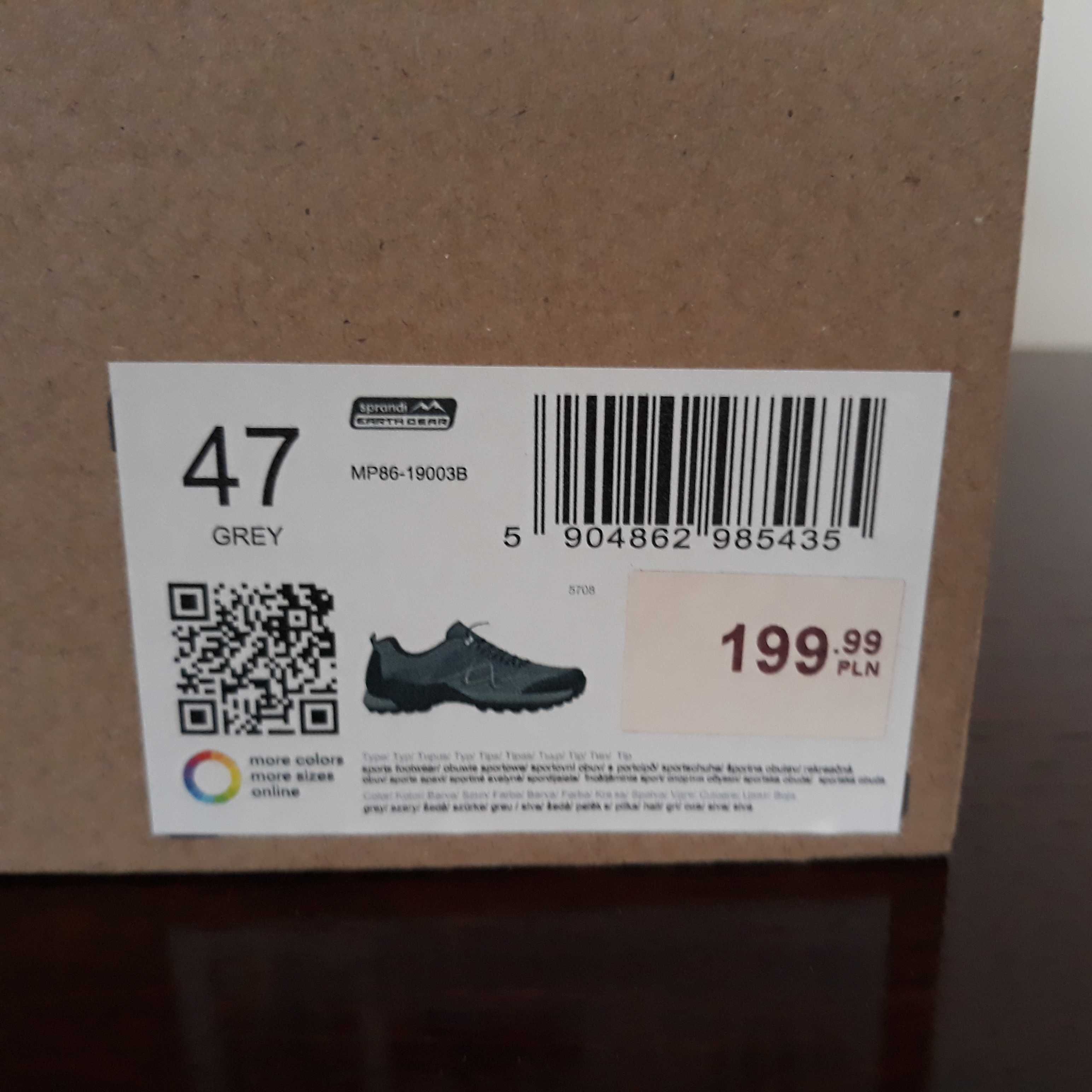 Sprandi Earth Gear buty trekkingowe szare wodoodporne 47 NOWE