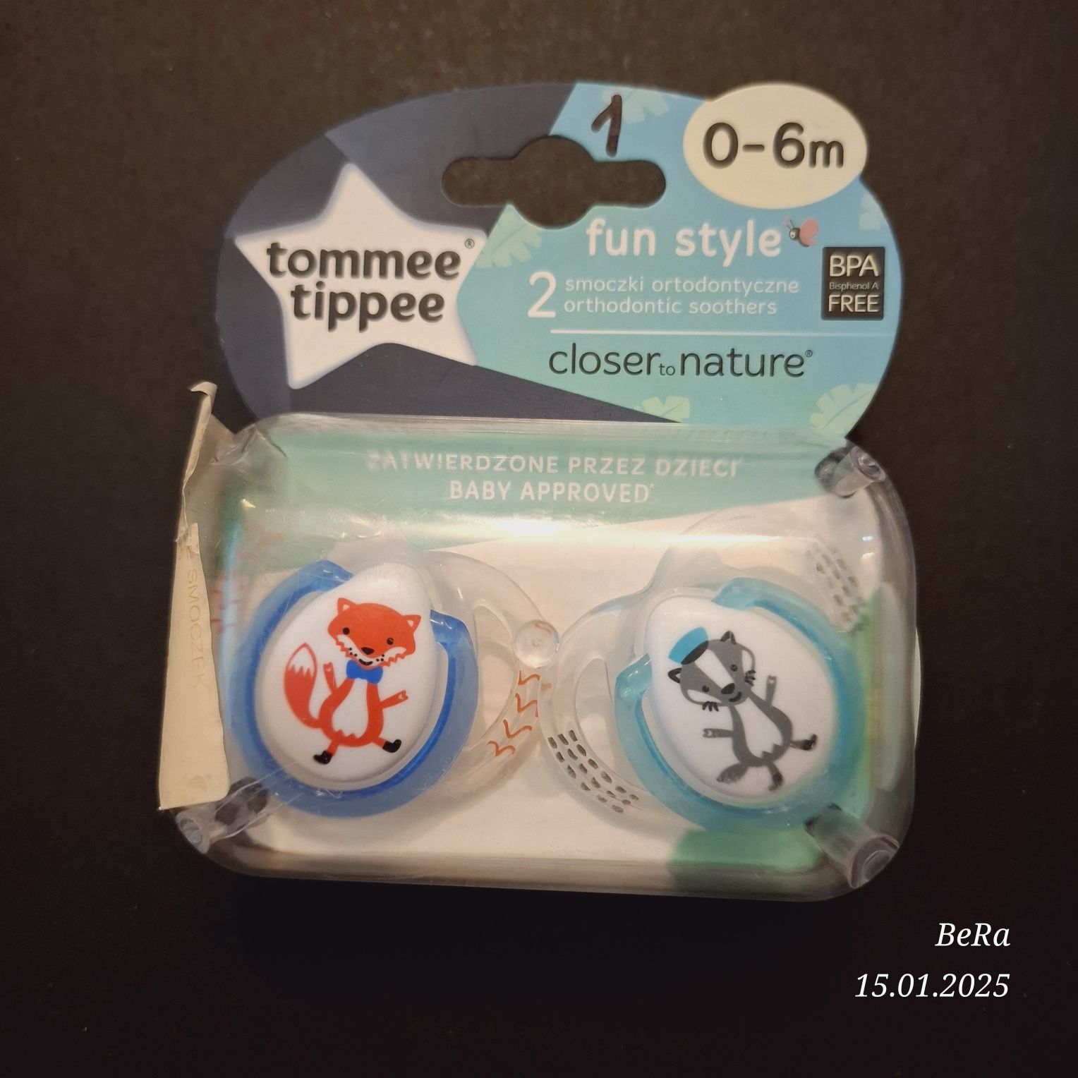 W1u Smoczek Symetryczny Silikonowy fun style 0-6 Tomme Tippee 2 szt.