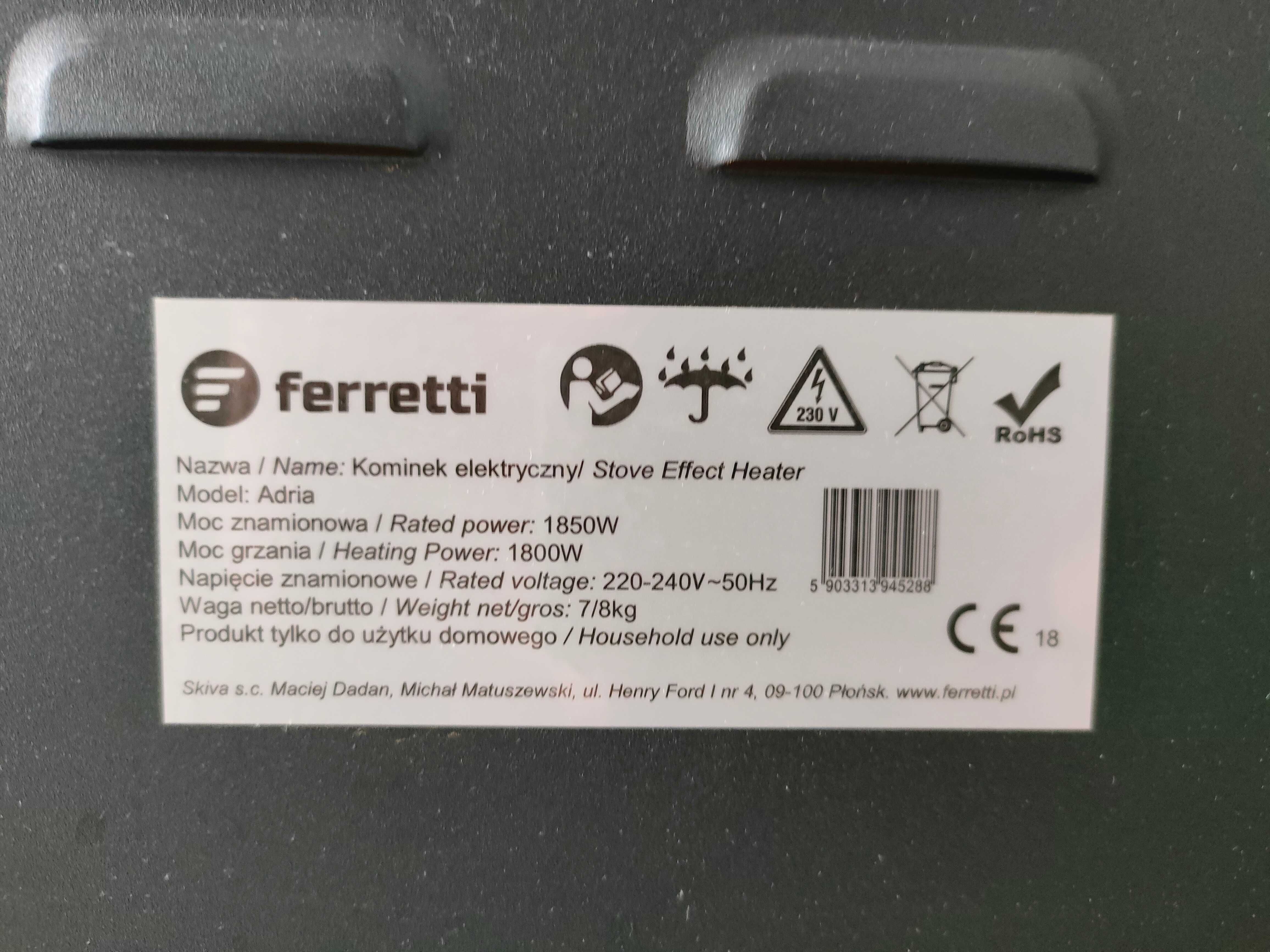 Kominek elektryczny Ferretti