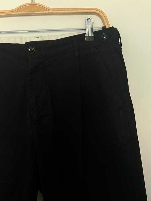 Calções Plissado com Pregas Preto Zara Tamanho 42