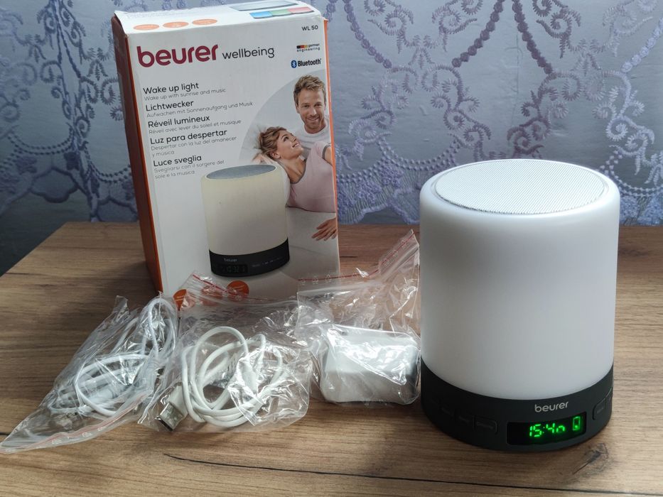 Beurer WL 50 Lampka nocna dotykowa RGB zegar budzik głośnik Bluetooth