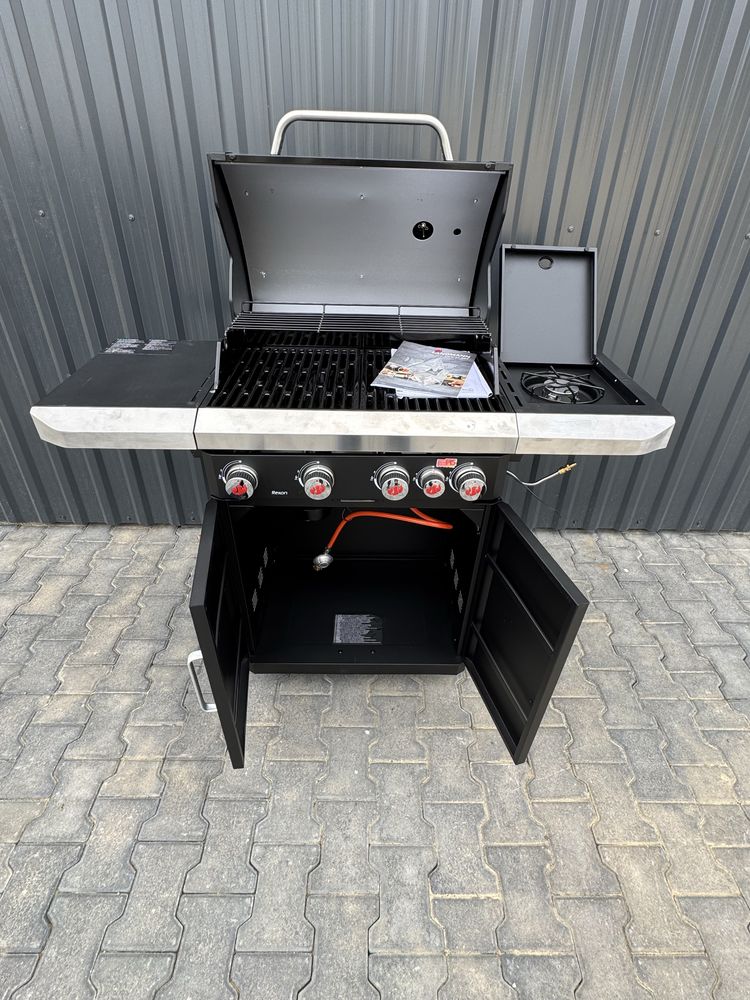 Grill Gazowy LANDMANN Rexon PTS 4.1, czarno-srebrny
