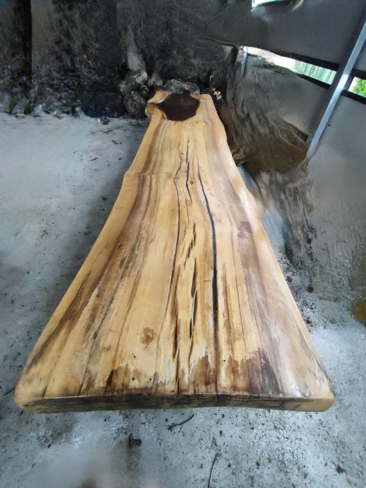 Blat stołu orzech żywica pół mat l