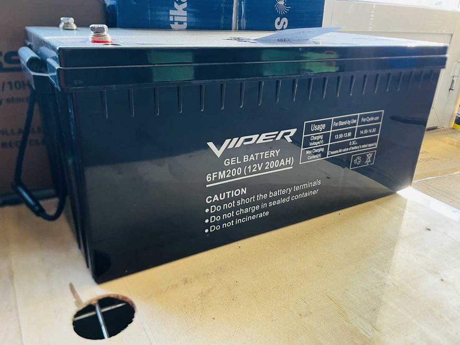Гелевый аккумулятор Viper 6FM200 12V 200Ah Гелиевый АКБ 100/200Ah