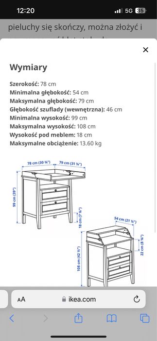 Przewijak komoda SUNDVIK