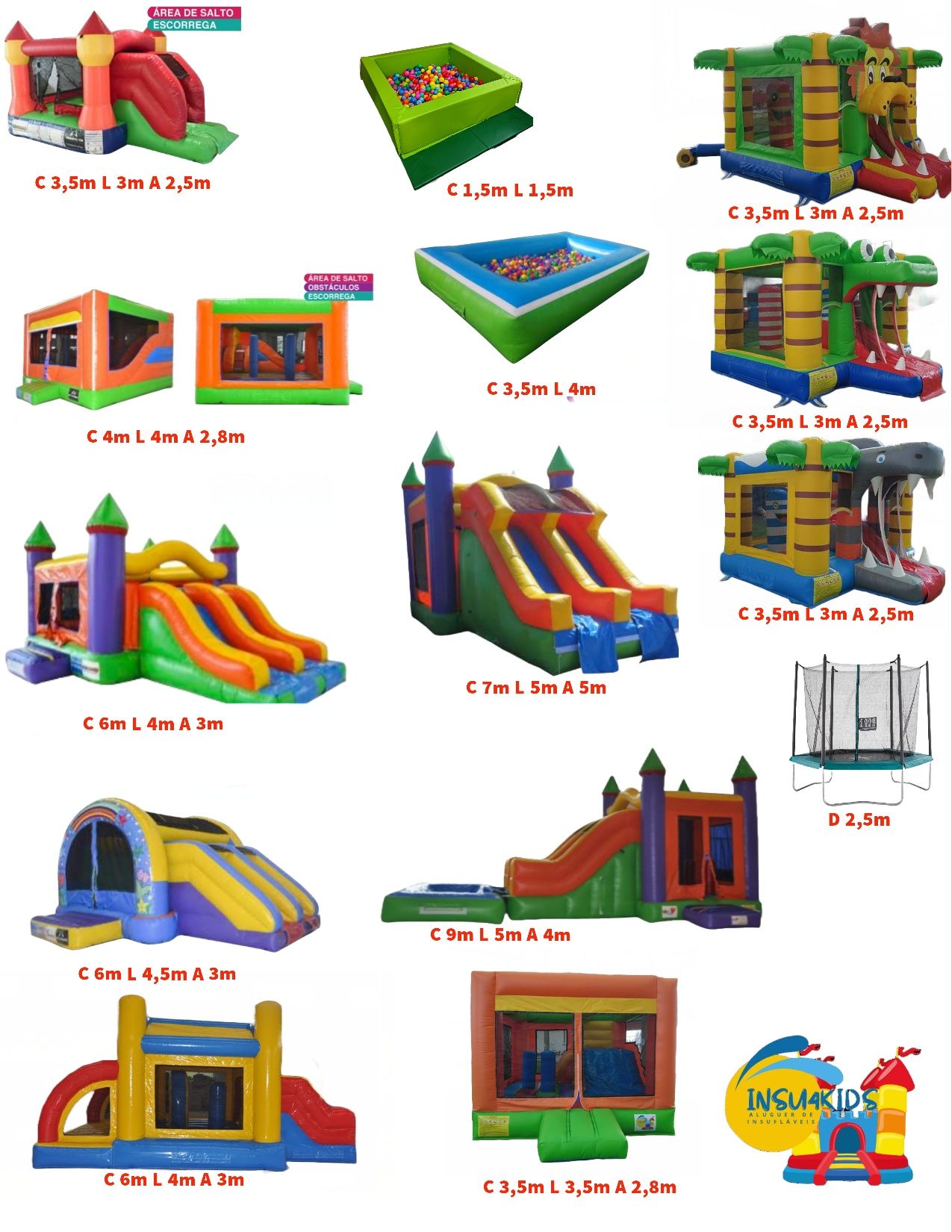 Insuflavel, trampolins & piscinas c\bolas