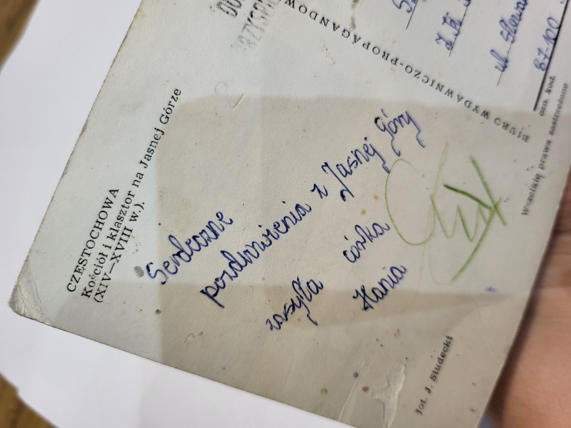 Stara pocztówka czarno biała Częstochowa z PRL