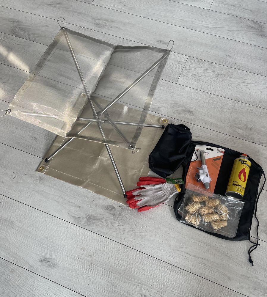 NOWY ZESTAW ognisko składane + AKCESORIA palenisko 42x42 grill