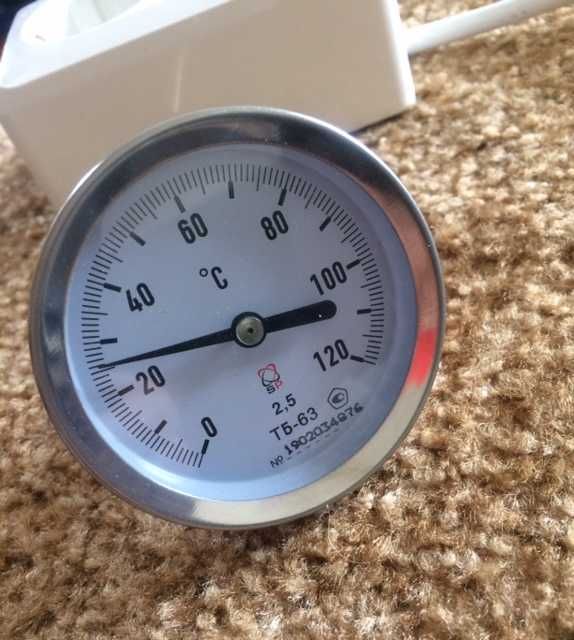 Термометр биметаллический  Ø63мм  0...120°C