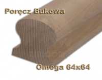 Poręcz Bukowa Omega 64X64 Pochwyt Drewniany