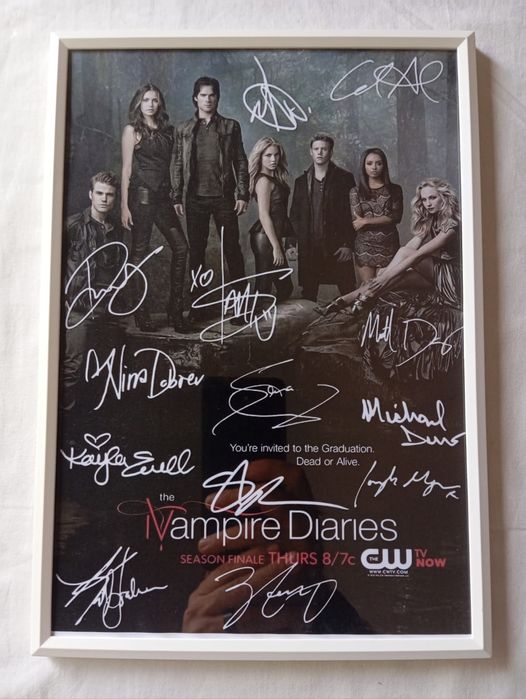 Moldura Série The Vampire Diaries com Autógrafos (A4)