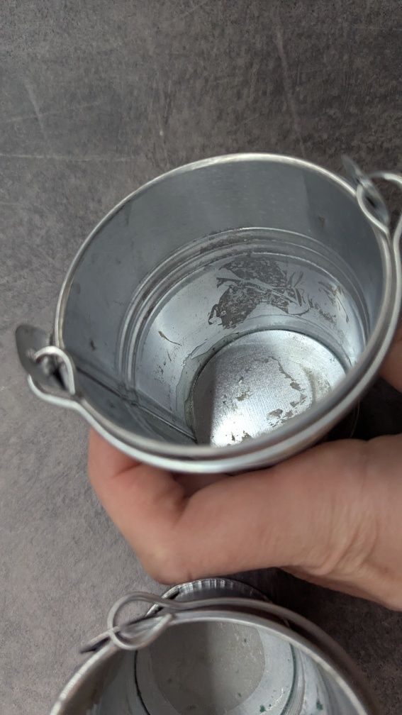 3 Doniczki osłonki na kwiatki w kształcie wiaderek