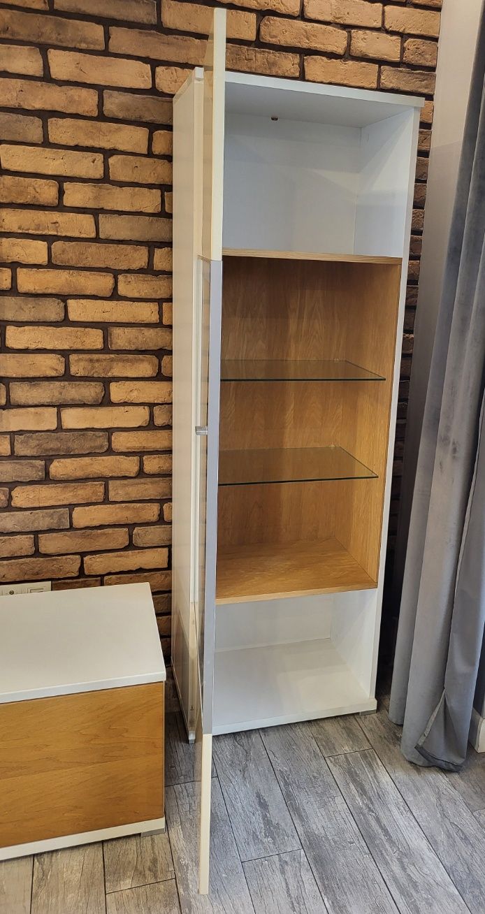 Komplet Paged szafka komoda rtv + witryna. Nowoczesny zestaw mebli tv