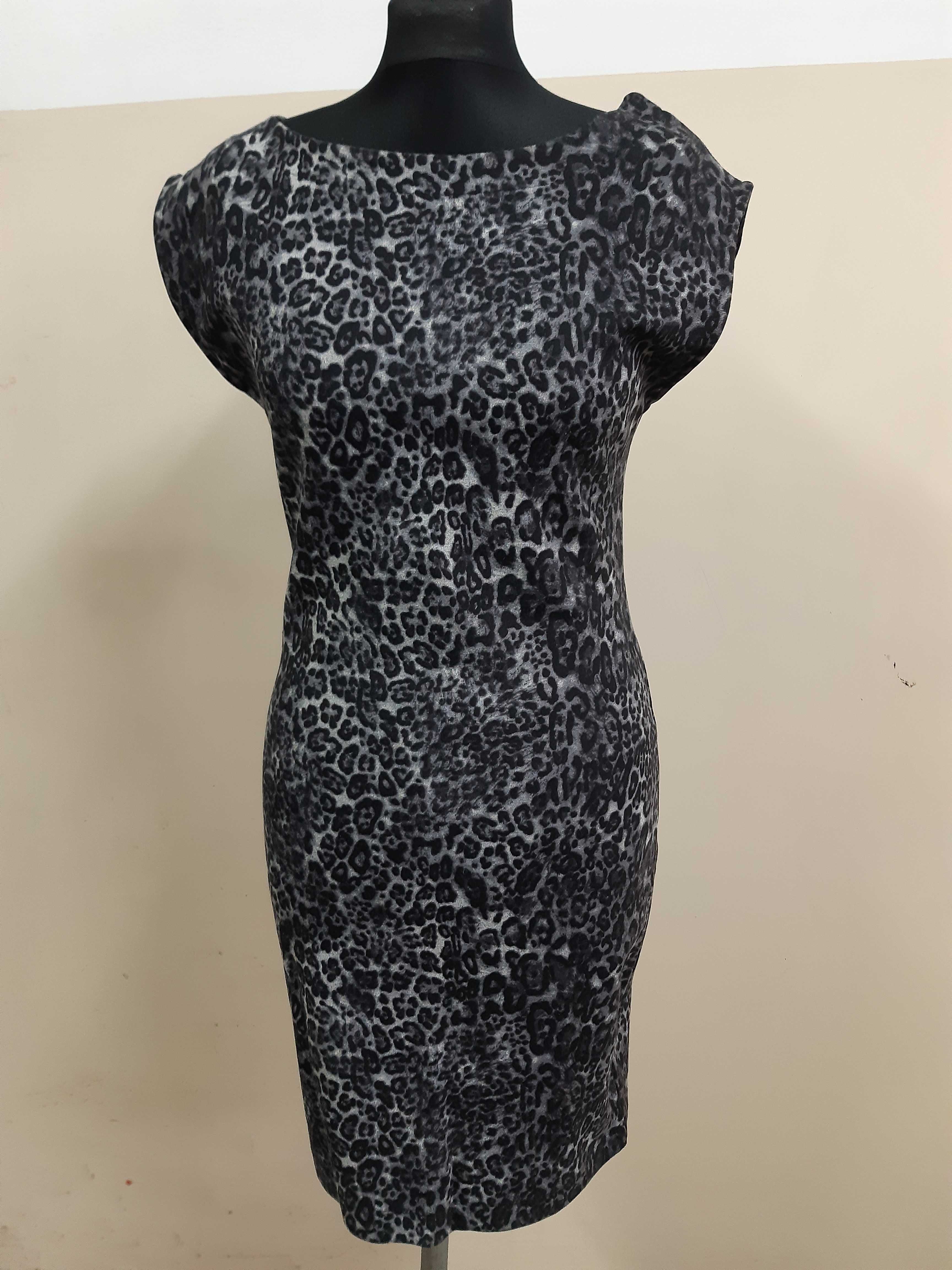 Elegancka sukienka w panterkę ZARA r. M