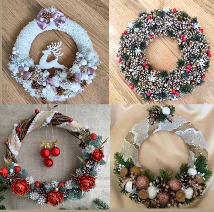 Новорічні вінки, ялинки