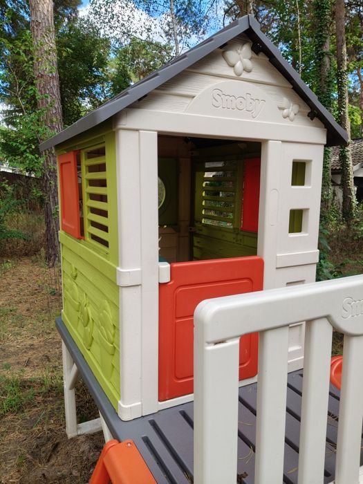Smoby, domek Ogrodowy dla dzieci na palach, plastikowy ze zjeżdżalnią