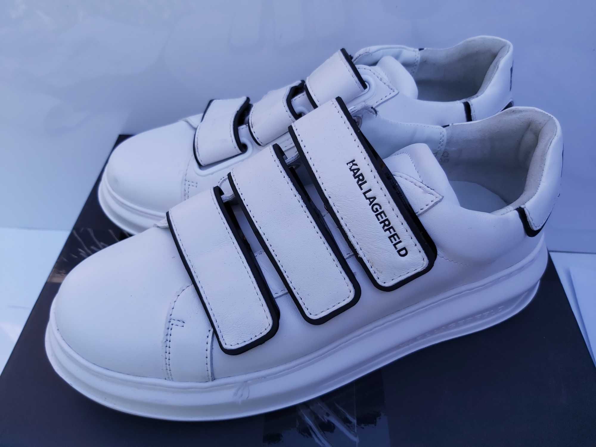 Sneakersy KARL LAGERFELD 41  czarne biale rzepy trampki tenisówki