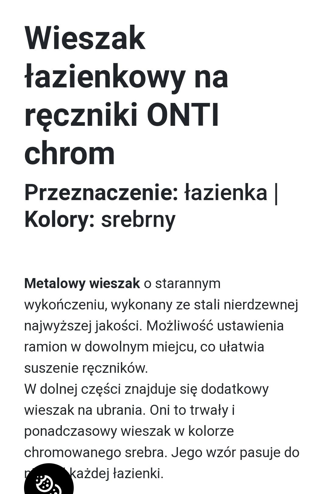 Wieszak ruchomy na reczniki