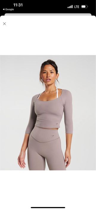 Gymshark Elevate 3/4 Sleeve Crop Top топ кроп-топ