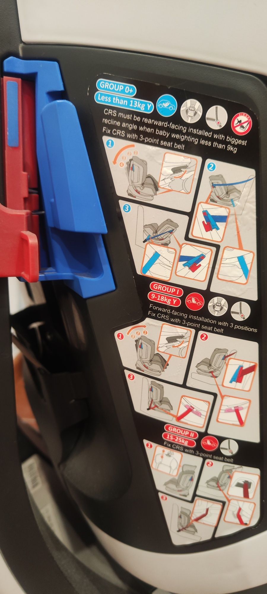 Cadeira auto para criança Grupo 0, 1, e 2.