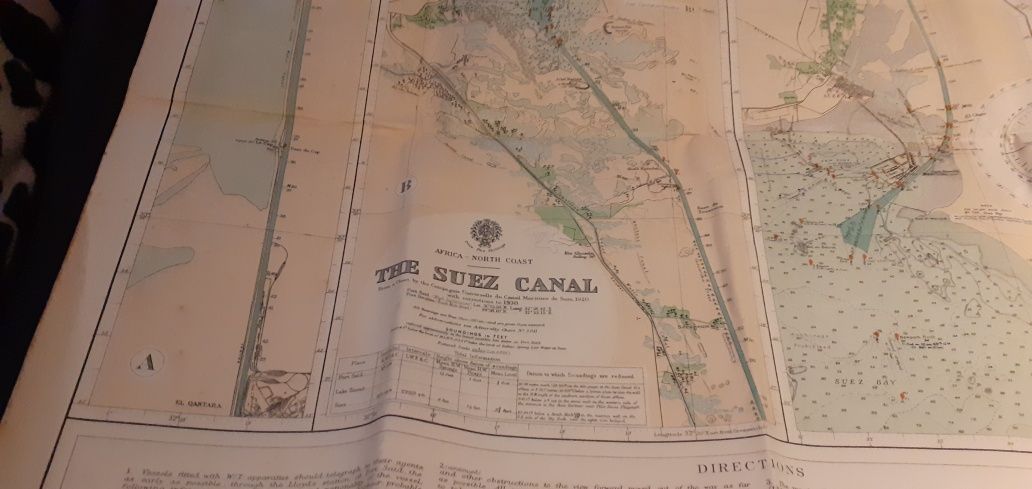 Mapa antigo do canal do Suez