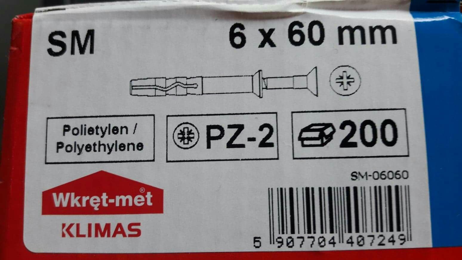 Śruby do szybkiego montażu 6x60 firmy KLIMAS 500szt