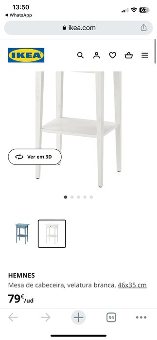 Hemnes - Mesa cabeceira