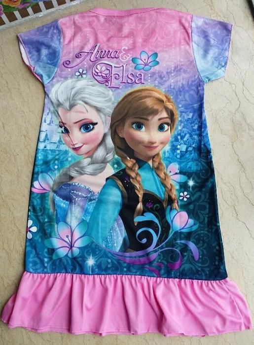 Vestido azul, rosa ou lilás Frozen 3-4A - NOVO