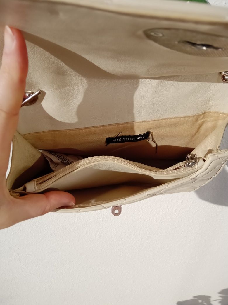 Mala tiracolo de ombro creme Misako